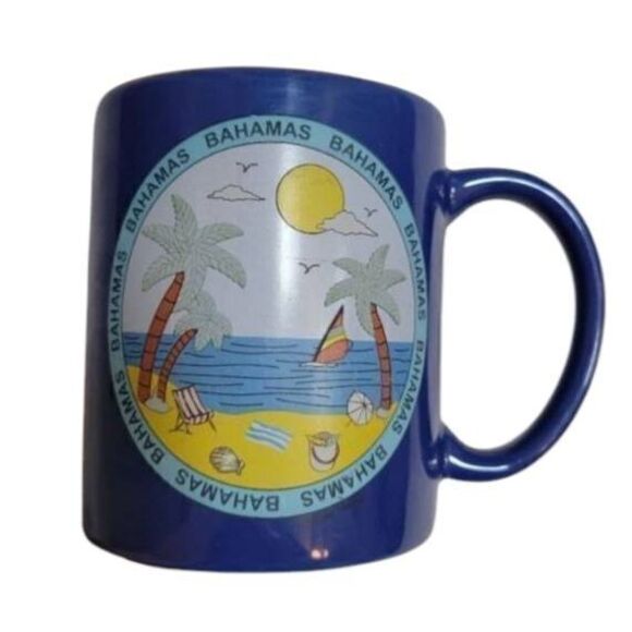 Retro Bahamas Mug Blue with Orange Center - Picture 1 of 7
